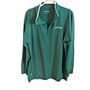 Jameson Whiskey Pullover Adult Mens Size M Green 1/4 Zip Stretch Activewear Golf